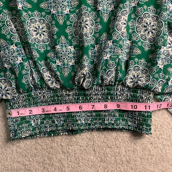 Max Studio Boho Batwing Floral Top Women Small Green - Picture 6 of 8